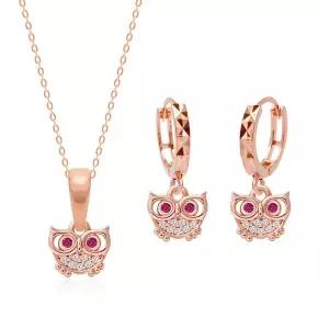 [메리그린]14K 로즈골드 미네르바 핑크 SET (목걸이+귀걸이)