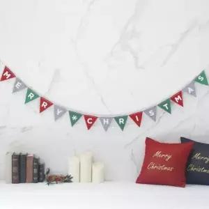 (옵션 가렌드)세모 귀여운 알록달록 디자인 홈데코 파티장식 크리스마스 가렌드 메리