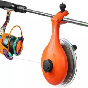 RUNCL 낚싯줄 스풀러 u2013 릴 캐스팅 및 방적용 휴대용 와인더 스풀링 도구 선 꼬임 방지 가위가 내장된