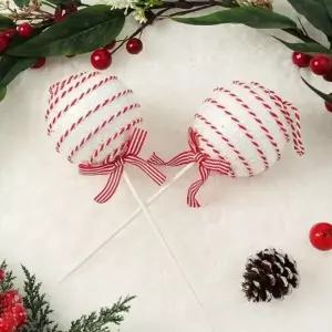 ( )크리스마스 트리 어린이집 2p 식당 세트 카페 업소 학원 성당 유치원 교회 오너먼트 캔디사탕A 레드