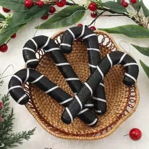 ( )오너먼트 4p 블랙 유치원 어린이집 트리 카페 업소 크리스마스 막대사탕 학원 세트 식당 성당 교회