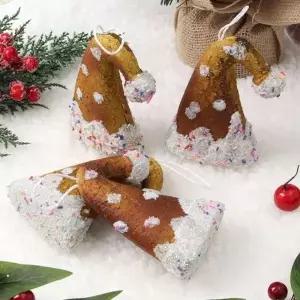 ( )카페 유치원 트리 어린이집 성당 크리스마스 쿠키 학원 식당 산타모자 업소 4p 세트 교회 오너먼트