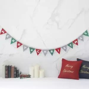 (옵션 가렌드)세모 귀여운 알록달록 디자인 홈데코 파티장식 크리스마스 가렌드 메리