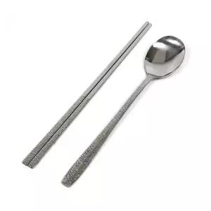 고품질 업소용 파도무늬 숟가락 젓가락 세트 식당 한식 WFHQ0BP