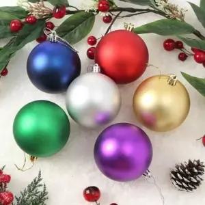 ( )크리스마스 트리 장식소품 혼합 무광볼 6p세트(8cm)