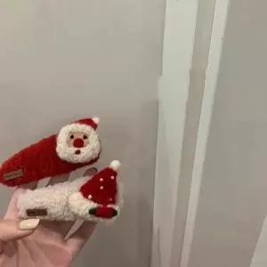 산타 모자 뽀글이 양모 똑딱삔 똑딱핀 크리스마스 연말 헤어핀 헤어삔 집게핀 집게삔 머리삔 머리핀