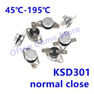바이메탈 온도 조절기 KSD301 10A 250V 정상 폐쇄 스위치 75C 85C 95C 110C 45-190 도