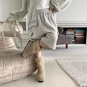 [옷자락]여성 루즈핏 후드집업 카고반바지 세트