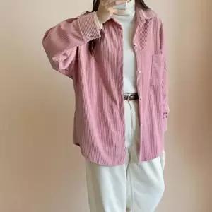 [신상오픈런]|CSH41F3|여성 골덴 셔츠 포켓 오버핏 핑크색 힙커버 남방