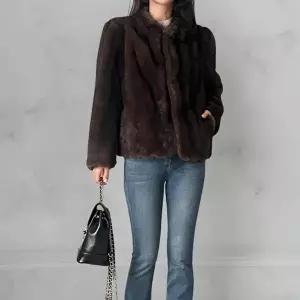 [옷자락]여성 후크 겨울 파티룩 인조밍크 웨이브 소프트 퍼 자켓