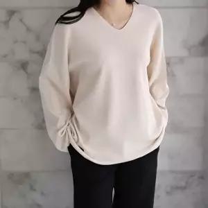 [옷자락]여성 비스코스 루즈핏 V넥 88사이즈 심플 니트