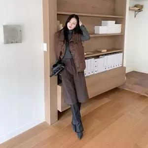 [옷자락]여성 코튼 코듀로이 핀턱 버뮤다 7부 팬츠