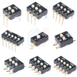 슬라이드  SMT SMD Dip 스위치 토글 2.54mm 2Row 4Pin 2 위치8 핀 4 위치16Pin 8 검정색 금도금