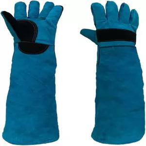 동물용 장갑 물림 방지 23.7인치 케블라 강화 다목적 애완동물 가죽 패딩 도그 고양이 긁힘 새 취급 매사냥