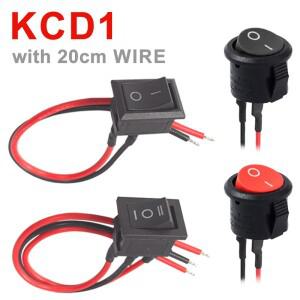 5Pcs 로커 스위치 ONOFF KCD1 미니 소형 와이어 포함 자동차 보트 용 사전 배선 토글