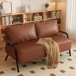 빈티지소파 2인 가죽쇼파 철제 미용실 2인용 응접실