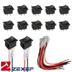ZEXEF 미니 소형 로커 스위치 12V ON Off 토글 스위치사전 배선된 6A250V 10A125V AC DC 전기 포함 DIY 적