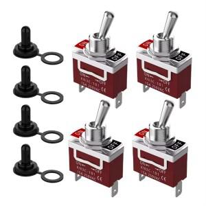 4Pcs 해양 토글 스위치 12V DC 30A 헤비 듀티 250V AC 15A SPST 2 핀 ON Off 자동차 보트