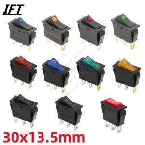 LED 조명 포함 SPST 로커 스위치 KCD3 220V ONOFF 단극 단일 투척 2 포지션 3 핀 20A 125VAC 1 개