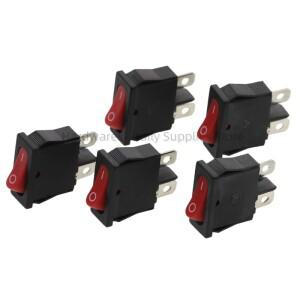 KCD1-110 미니 소형 얇은 플랫 로커 스위치 ON-OFF 2 핀 레드 및 블랙 9.5x21mm 악기 소형 6A 250V 10A 125