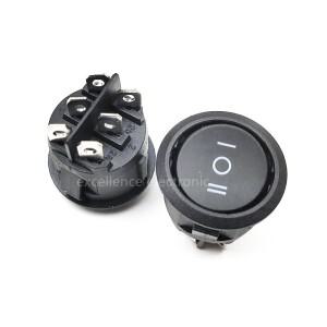 5PCS KCD1-206 23mm 라운드 로커 스위치 3 6 핀 ON-OFF-ON 10A 125VAC