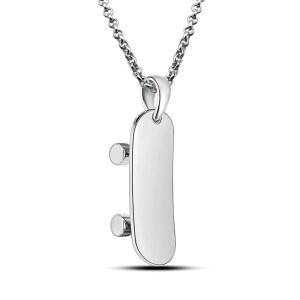 단카디 925 스털링 실버 스케이트보드 펜던트 목걸이 남성 힙합 래퍼 18 