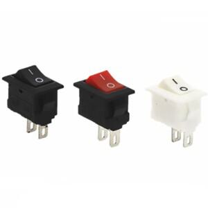 10pcs 15x10 2 핀 3A 250V 레드 블랙 화이트 보트 스위치 스냅in 15x10mm SPST ON OFF 로커 미니 소형 KCD1