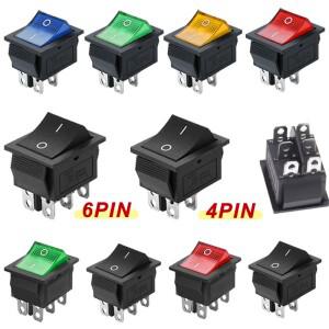 520Pcs KCD4 스위치 DPST 46Pin ON OFF 로커 토글 Led 조명 16A 250V AC 25x31mm