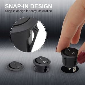 미니 소형 로커 스위치 사전 배선된 전기 온오프 토글 6개 6A 250V 10A AC DC DIY 적용