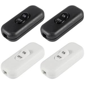 24팩 인라인 코드 스위치 AC 250V 6A On-Off 램프 버튼 어뢰 전기 와이어 기기 로커