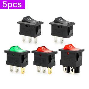 5개 KCD1-101 104 소형 보트형 스위치 물 디스펜서 전자 저울 로커 전원 버튼 2P 3핀 4핀 KCD1 2포지션