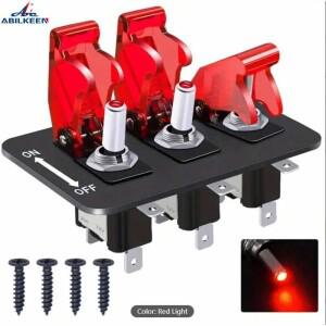 24V 12V 스위치 패널 레이싱카 스타터 점화 시작 버튼 라이트 토글 로커 20A 퓨즈 액세서리 보트 트럭 트레