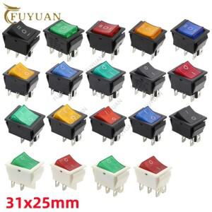 래칭 로커 스위치 전원 조명 포함 IOII IO ON-OFF-ON 4 핀 6 16A 250VAC 20A KC4 1 개