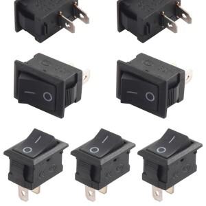 검정색 스냅인 로커 스위치 2핀 전원 SPST 보트형 푸시 버튼 15x21mm 토글 KCD11