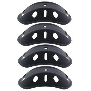 CChiai 4PCS PVC 자전거 헬멧 친컵 스키 패드 3.54x1.81인치 스냅 보호 액세서리 오토바이 스케이트보드 축구 마스크 블랙