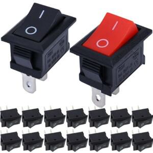 515Pcs 푸시 버튼 스위치 21x15mm SPST 2Pin 6A 250V KCD11 스냅인 onOff 로커 보트 홈 바이크 오토바이 블