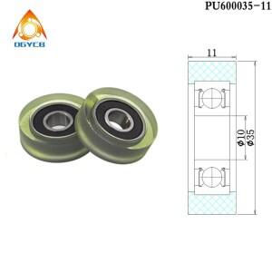6000RS 베어링 PU가  1pcs 10x35x11 코팅 롤러 600035 -11 35mm 직경 플라스틱 폴리우레탄 고무 바퀴