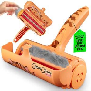 ChomChom 롤러 애완동물 털 제거제 u2013 가구, 소파, 카펫, 자동차, 러그 및 침구류의 고양이 개 털을 위한 오리지널 사이즈 재사용 가능한 보푸라기 휴대용, (고양이)