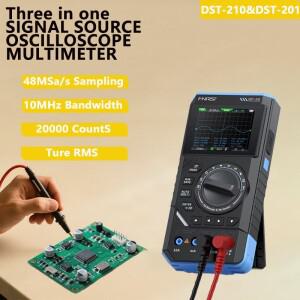 FNIRSI DST-210 및 3-in-1 디지털 멀티미터 오실로스코프 19999 카운트 휴대용 자동차 전기 도구