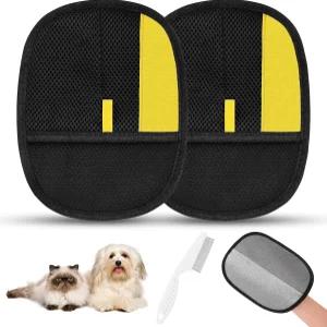 SAWMONG 반려동물 제모 장갑 2개 고양이 및 개 재사용 가능한 2025 새로운 업그레이드 그루밍 도구