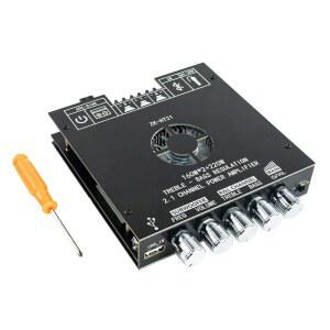 TDA7498E 블루투스 앰프 보드 160W 2+220W 서브우퍼 2.1채널 오디오 수신기 파워 모듈, DIY 스피커용 트레블 및 베이스 제어 기능 포함