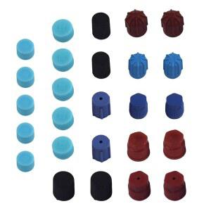 페리안 26PCS R12 R134a 자동차용 AC 캡, 10사이즈 에어컨 서비스 시스템 충전 포트 A/C 밸브 씰링 커버 키트, 범용 고압 및 저압 캡 교체