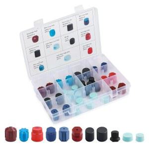 31피스 자동차 AC 저압 포트 캡 및 고압 키트, 먼지 보호용 에어컨 밸브 캡, 내부 와셔 11가지 사양, 실용적인 액세서리 도구