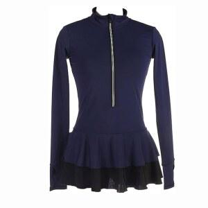 류후오 피겨 스케이팅 재킷 바지 여아 10대 여성용 블랙 톱 코트