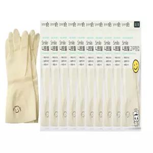 명진 니트릴 고무장갑 흰색 소형(S) 10입