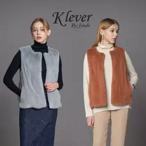 [진도 끌레베](의정부점)라운드넥 유색 밍크 휘메일 베스트(K3W2EV04_)