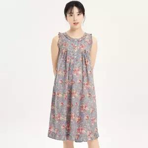 메이플라워 연보라장미 나시 순면 여성 빅사이즈 원피스 잠옷