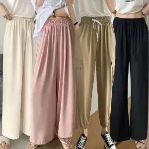 통바지/가을신상/긴바지/간절기/플라워통팬츠/플리츠/와이드/하의/허리밴딩/카고바지/조거/배기/일자/슬랙스/촌캉스/휴가/해외여행/트레이닝/냉감/쿨링/아이스/냉장고