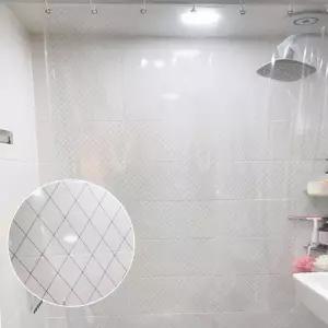 /지킴이필름 늘푸른 블라인드 욕실커튼 - 투명격자(120cm x 140cm)