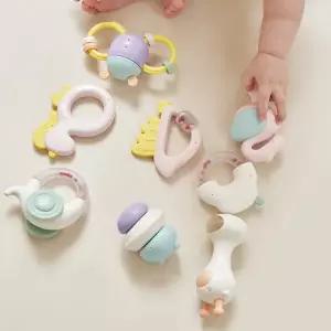 [하베브릭스]신생아 잼잼이딸랑이 장난감 8종 선물세트 (+토끼케이스)